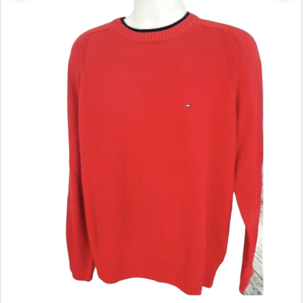 Tommy Hilfiger Red pull on Sweater Crew neck Size XL  *